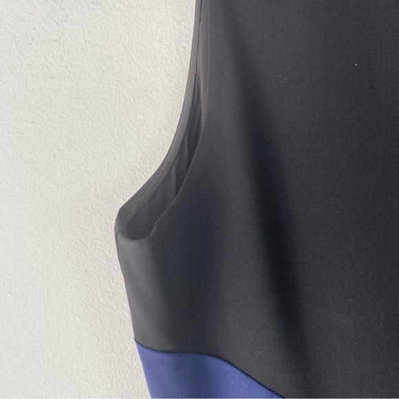 Diane von Furstenberg DVF Midi Dress Women’s 0 Black Blue Wool Sleeveless Sheath - Picture 11 of 16
